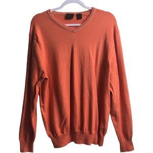Joseph A Banks Orange Cashmere Blend Sweater
